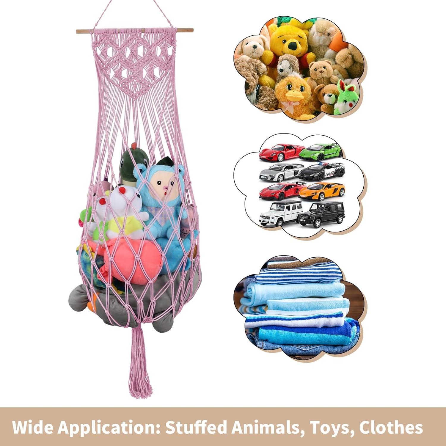 Hamaca de Peluches Rosa Claro iHansee 63" Macramé Colgante