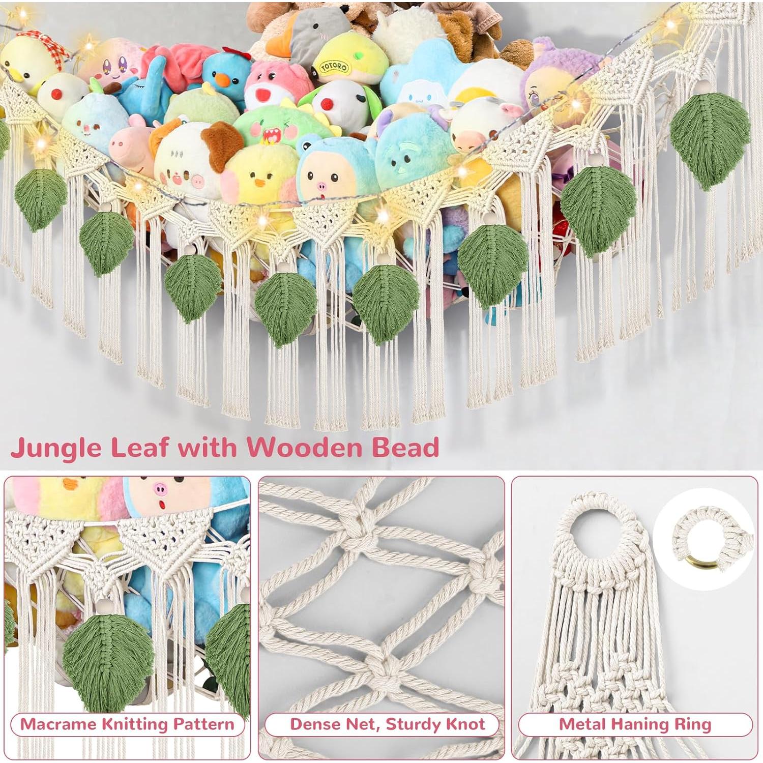 Hamaca de Almacenamiento de Peluches iHansee 210x150x150 cm Crema