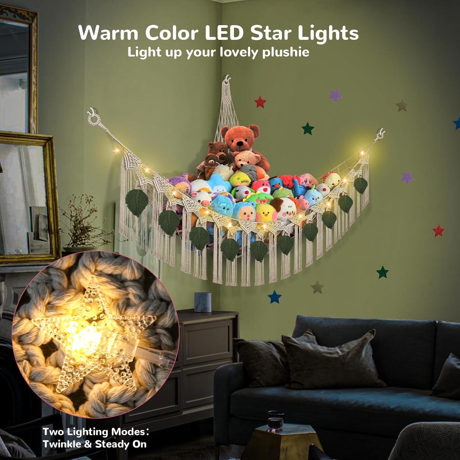 Hamaca de Almacenamiento de Peluches iHansee 210x150x150 cm Crema