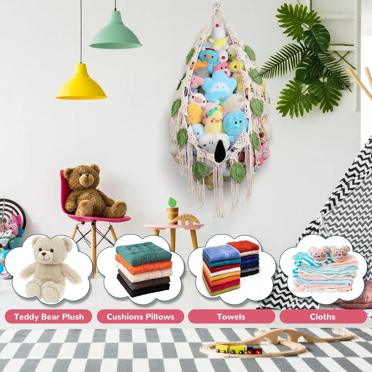 Hamaca de Almacenamiento de Peluches iHansee 210x150x150 cm Crema