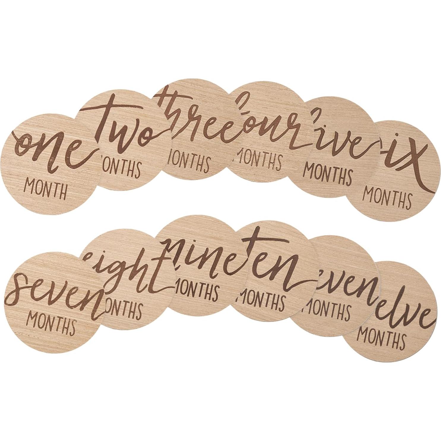 Discos de Hitos Mensuales para Bebés Kate & Milo - Madera Reversible