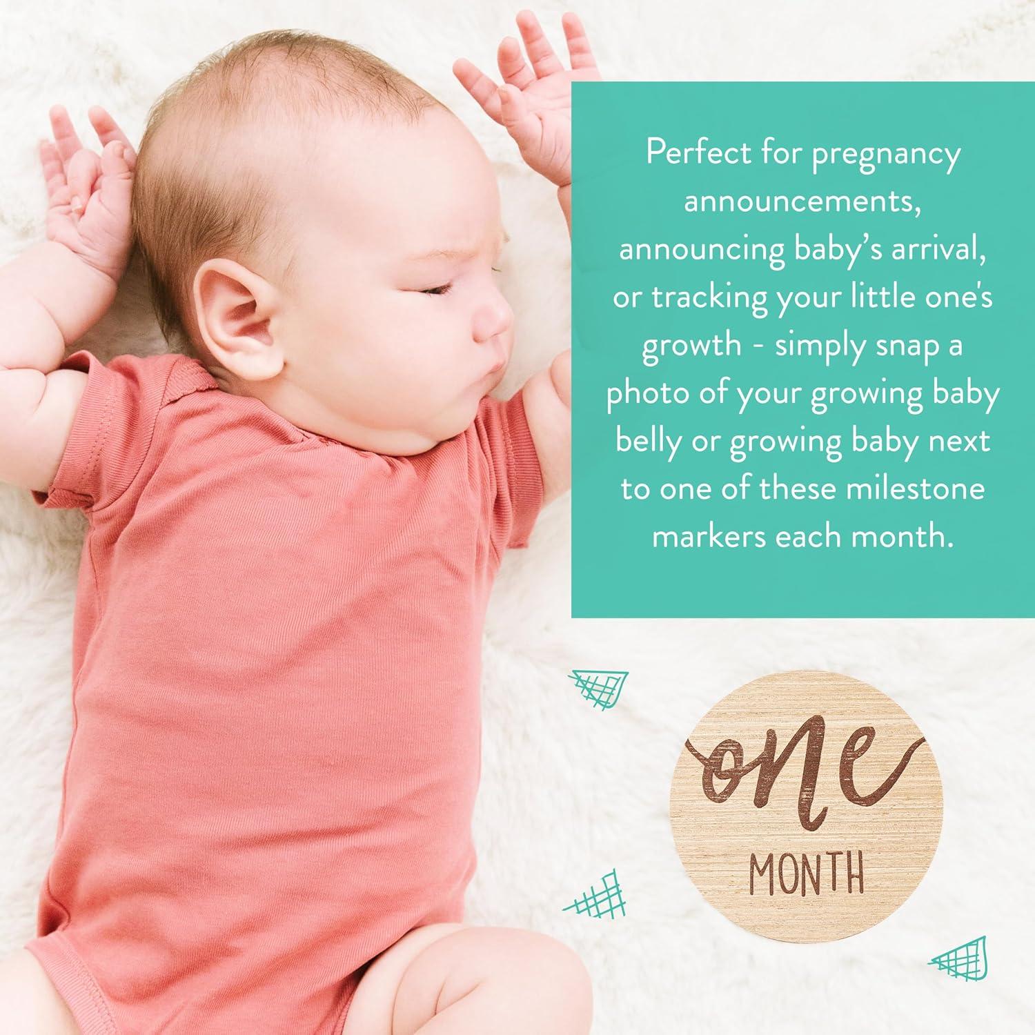 Discos de Hitos Mensuales para Bebés Kate & Milo - Madera Reversible