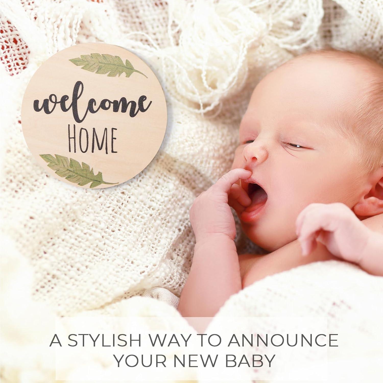 Tarjetas de Hitos Mensuales para Bebés - 7 Discos de Madera Animales