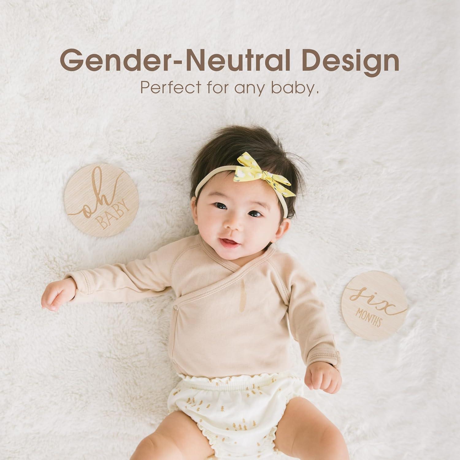 Tarjetas de Hitos Mensuales Pearhead - 7 Discos de Madera