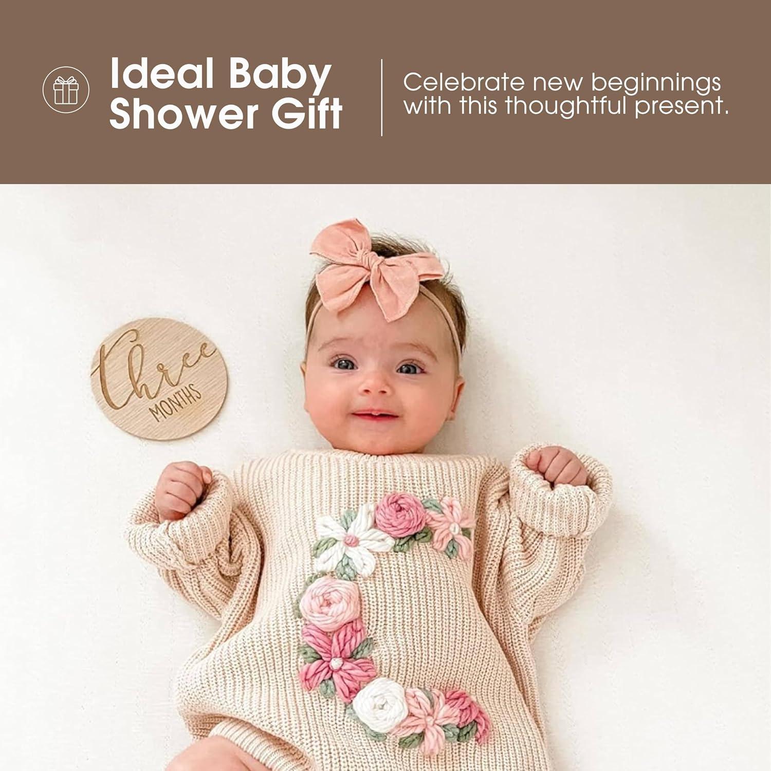 Tarjetas de Hitos Mensuales Pearhead - 7 Discos de Madera