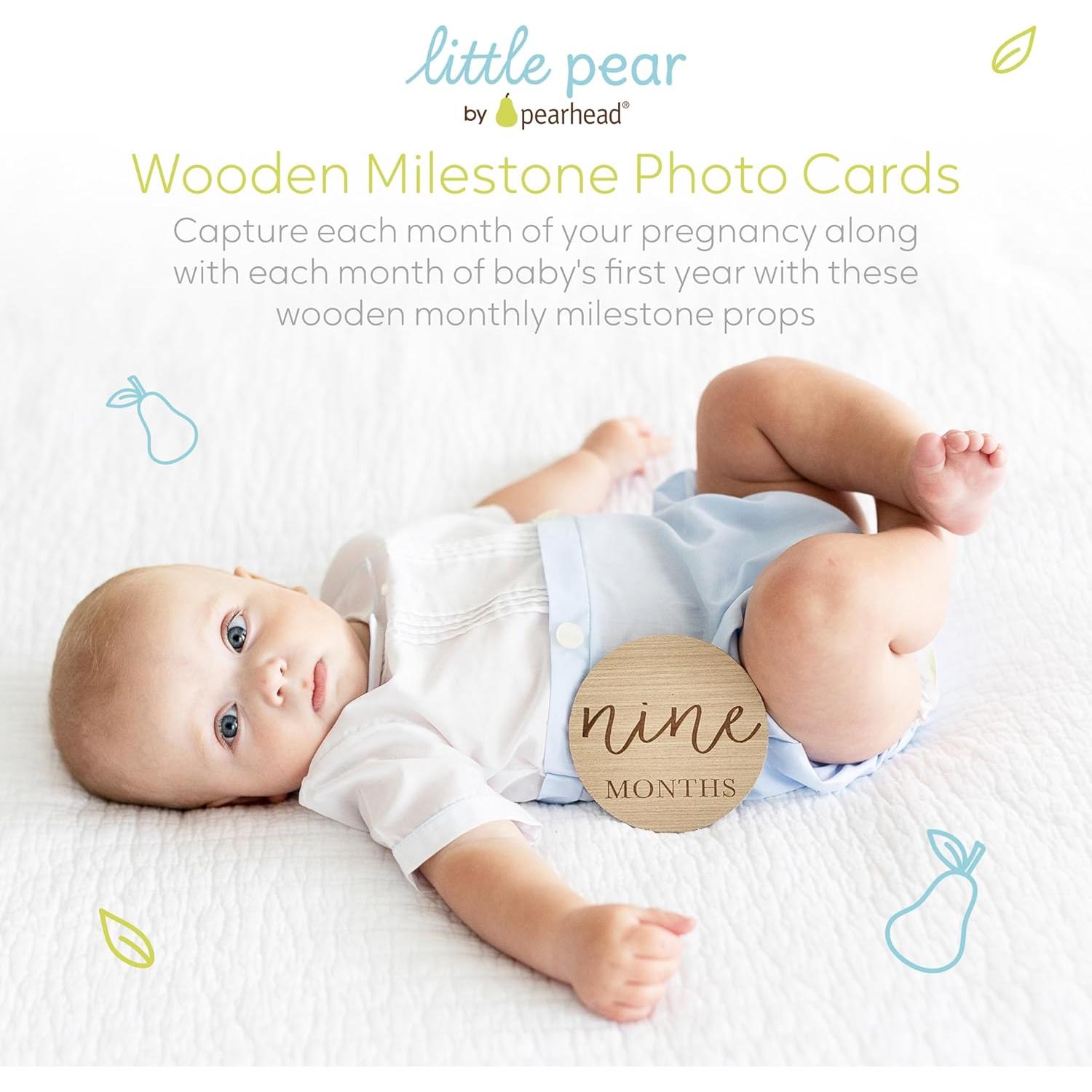 Tarjetas de Hito de Madera Little Pear - 6 Discos Doble Cara