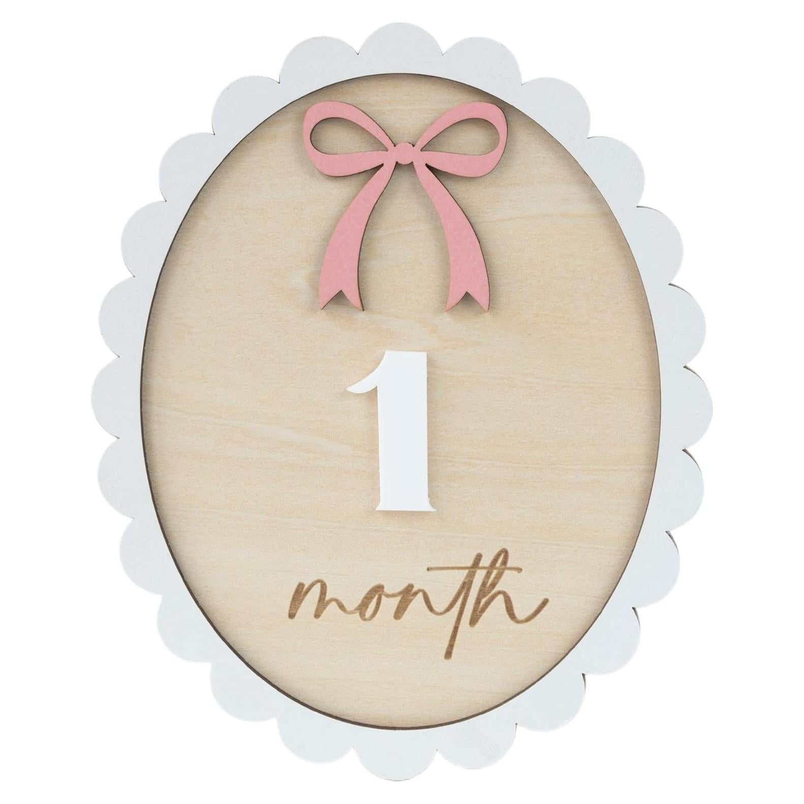 Tarjetas de Hitos Mensuales de Bebé 3D CUNCUN - Madera 15.7 cm