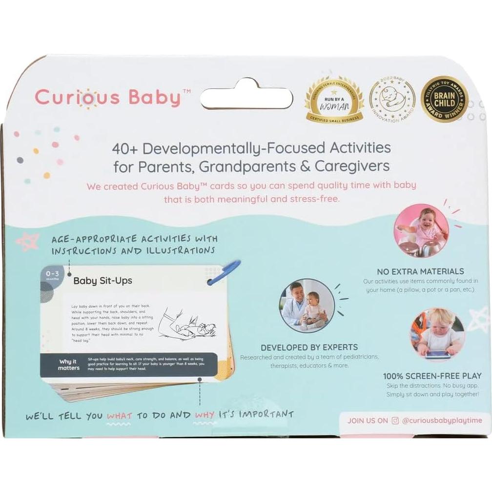 Tarjetas de Actividad Curious Baby 40+ para Bebés 0-12 Meses