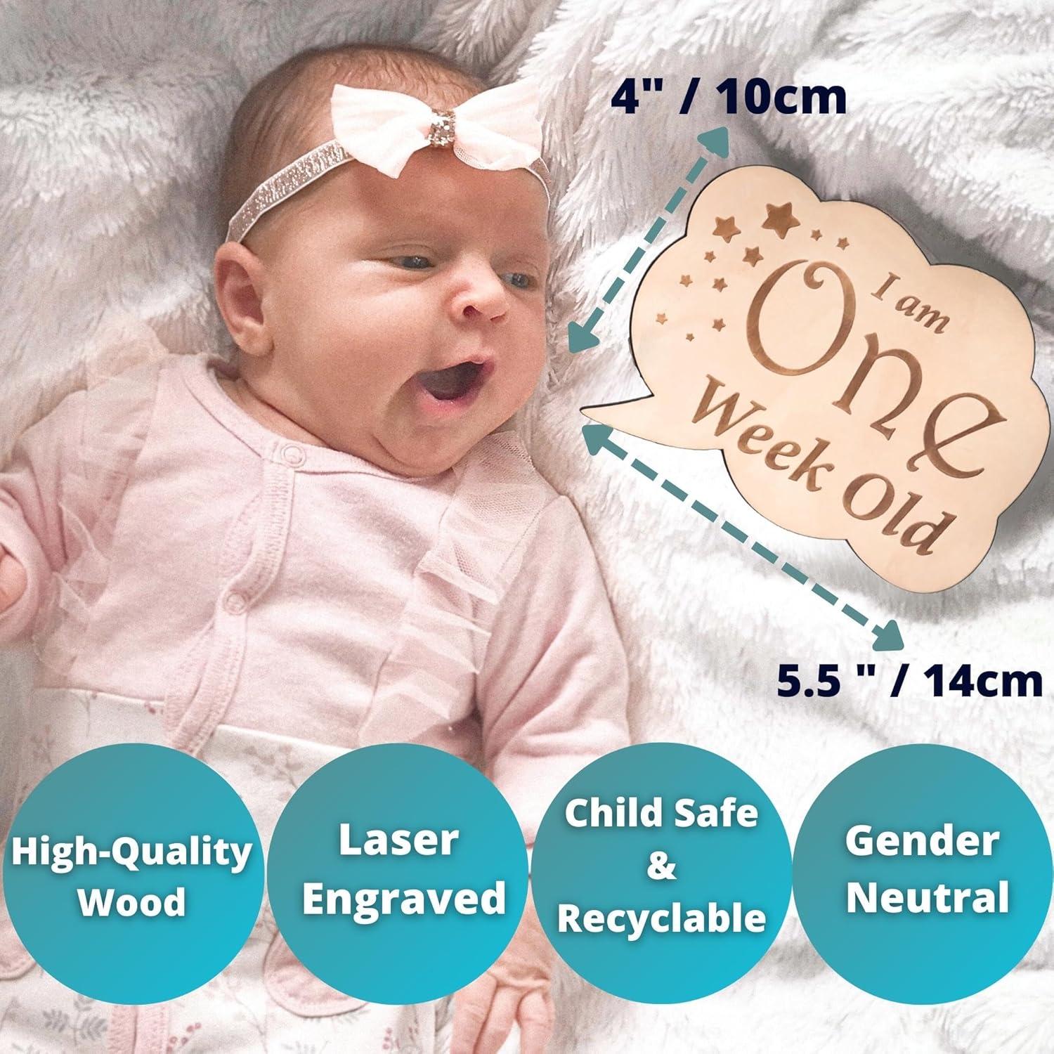 Tarjetas de Hito Mensual para Bebés Heart's Sign - 24 Diseños