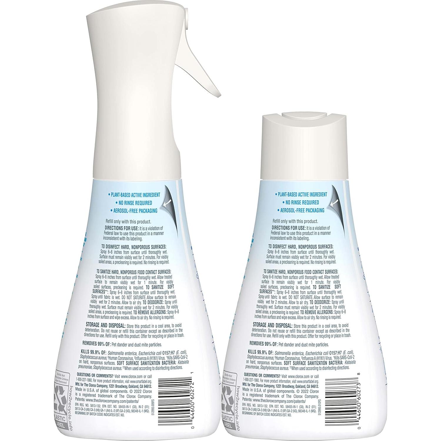 Clorox Mist Desinfectante Spray y Recarga 414 ml - Sin Aerosol