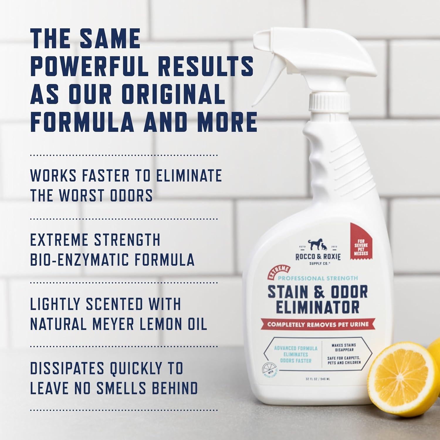 Rocco & Roxie Eliminador de Manchas y Olores 32 oz - Limón