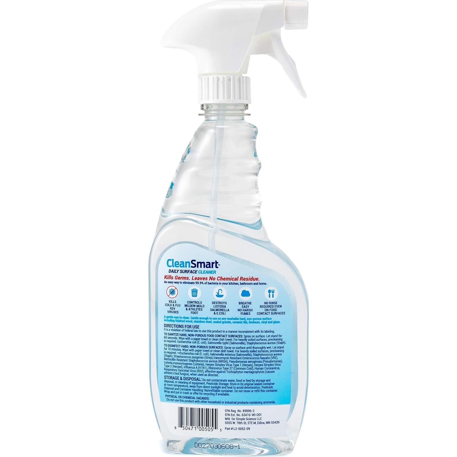 Limpiador Desinfectante CleanSmart 2x23oz - Seguro para Mascotas