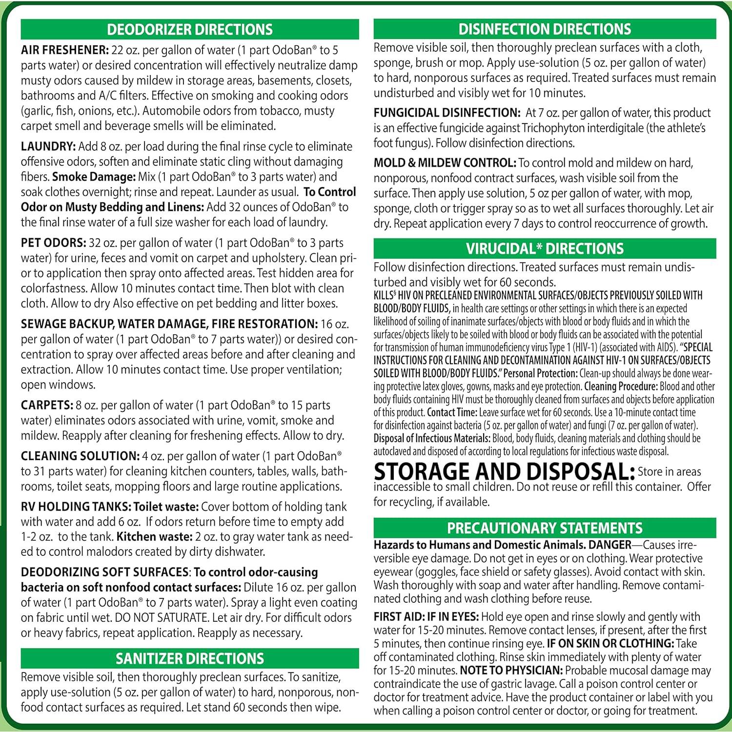 OdoBan Desinfectante Concentrado 3.9kg Eucalipto Multiusos