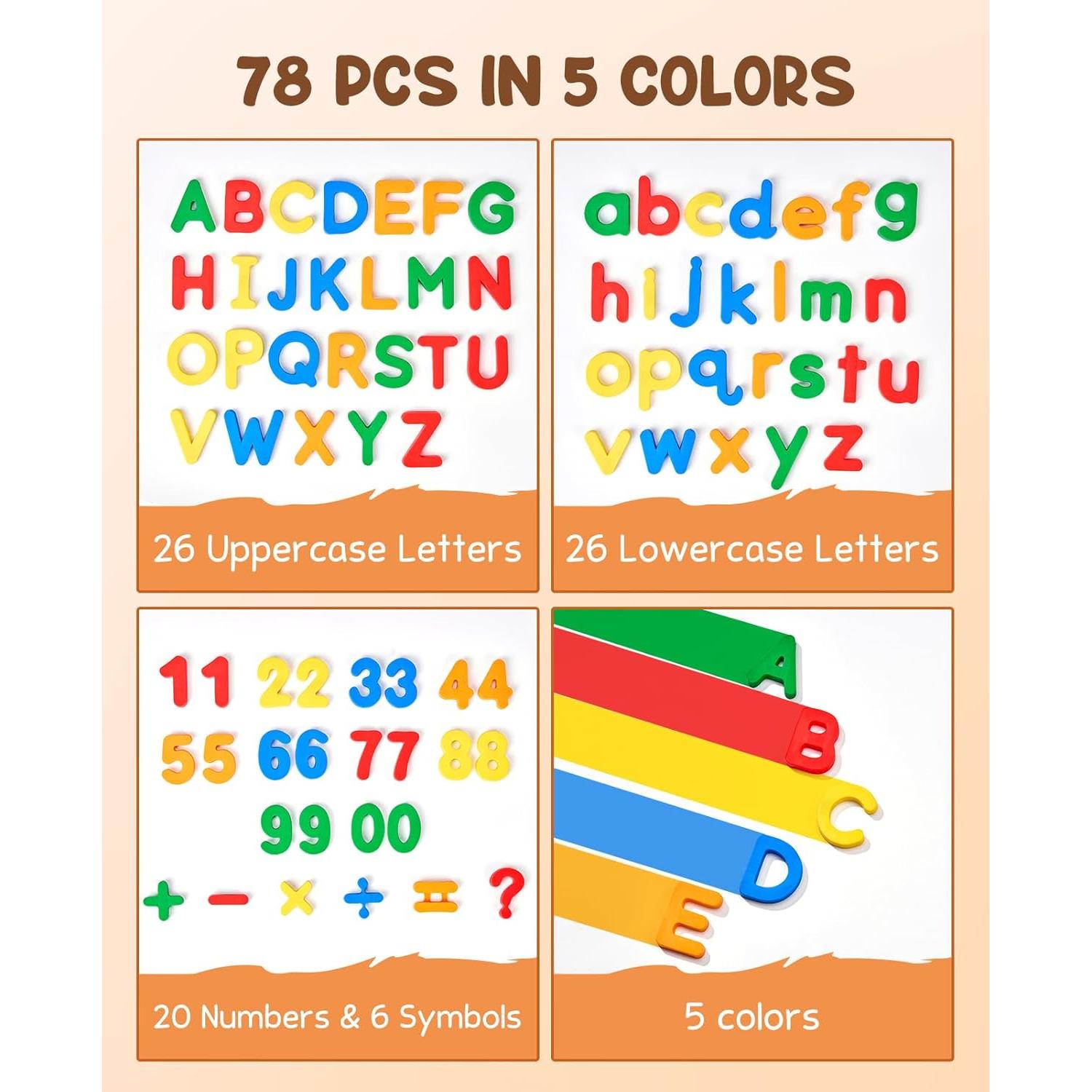 JoyCat 78 Piezas Letras y Números Magnéticos Educativos