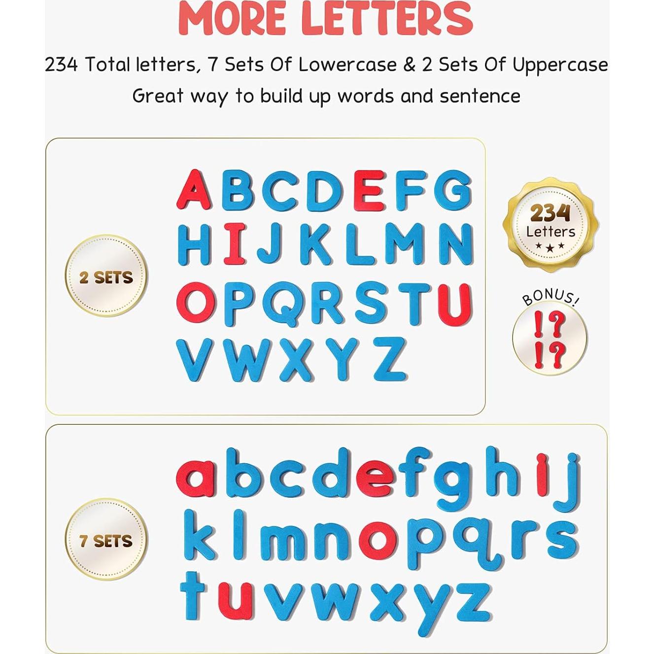 Kit de Letras Magnéticas JoyNote 234 Pcs con Tablero Doble Cara