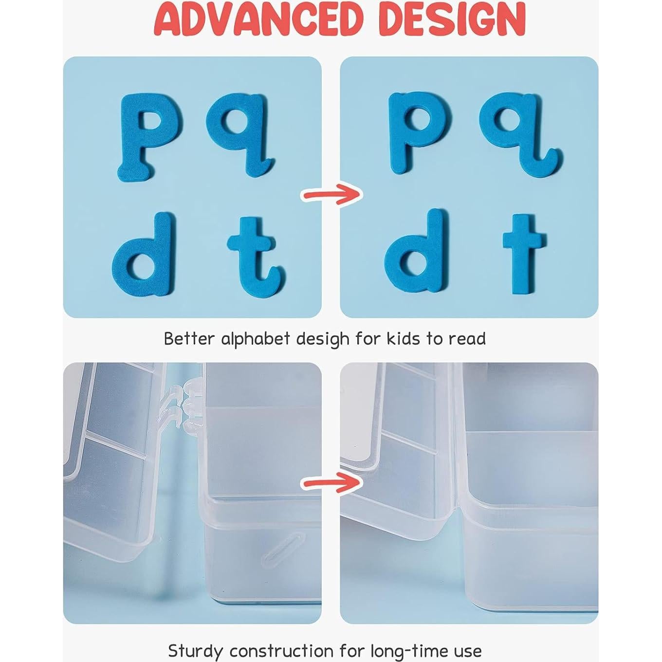 Kit de Letras Magnéticas JoyNote 234 Pcs con Tablero Doble Cara