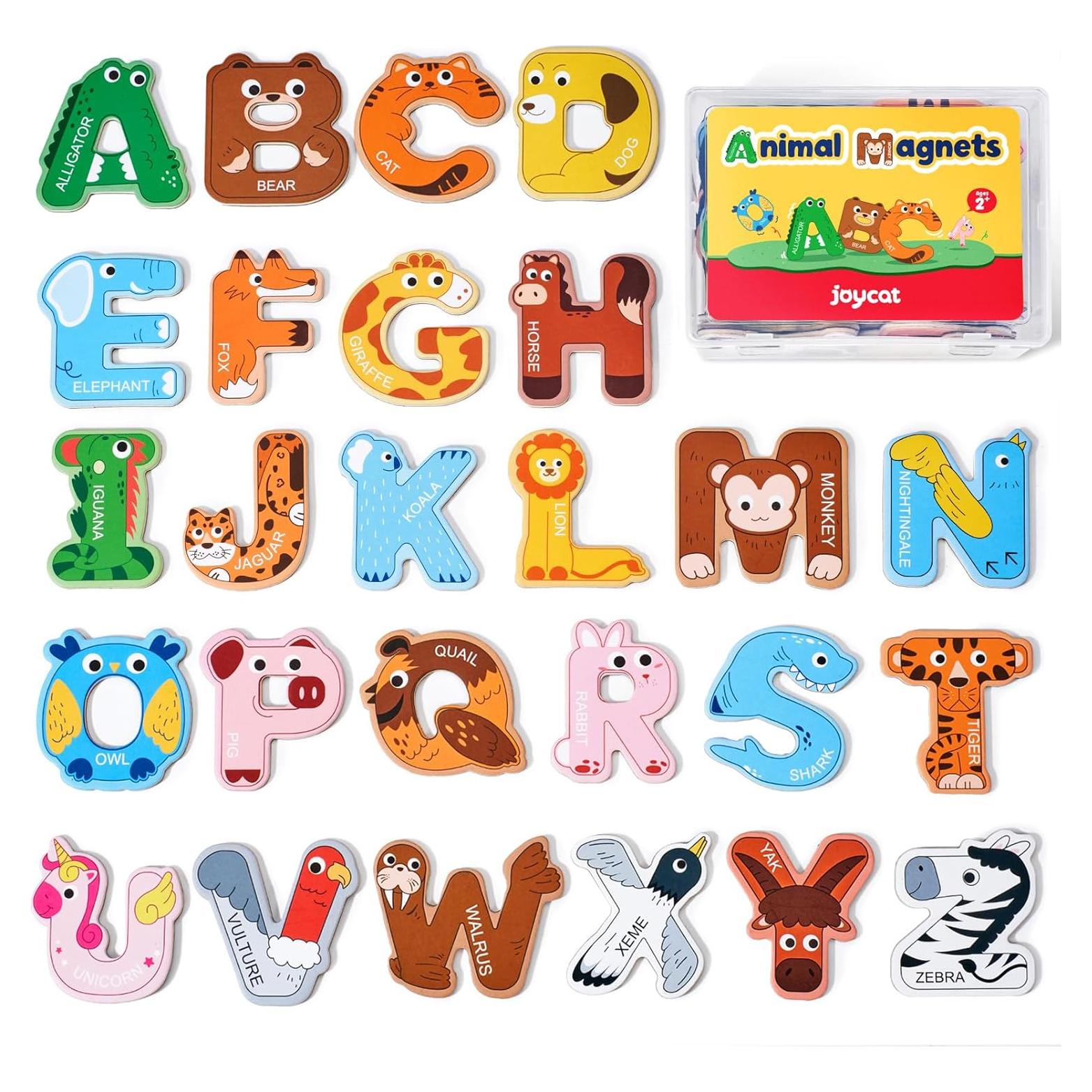 Imanes de Letras Mayúsculas JoyCat de Madera para Niños