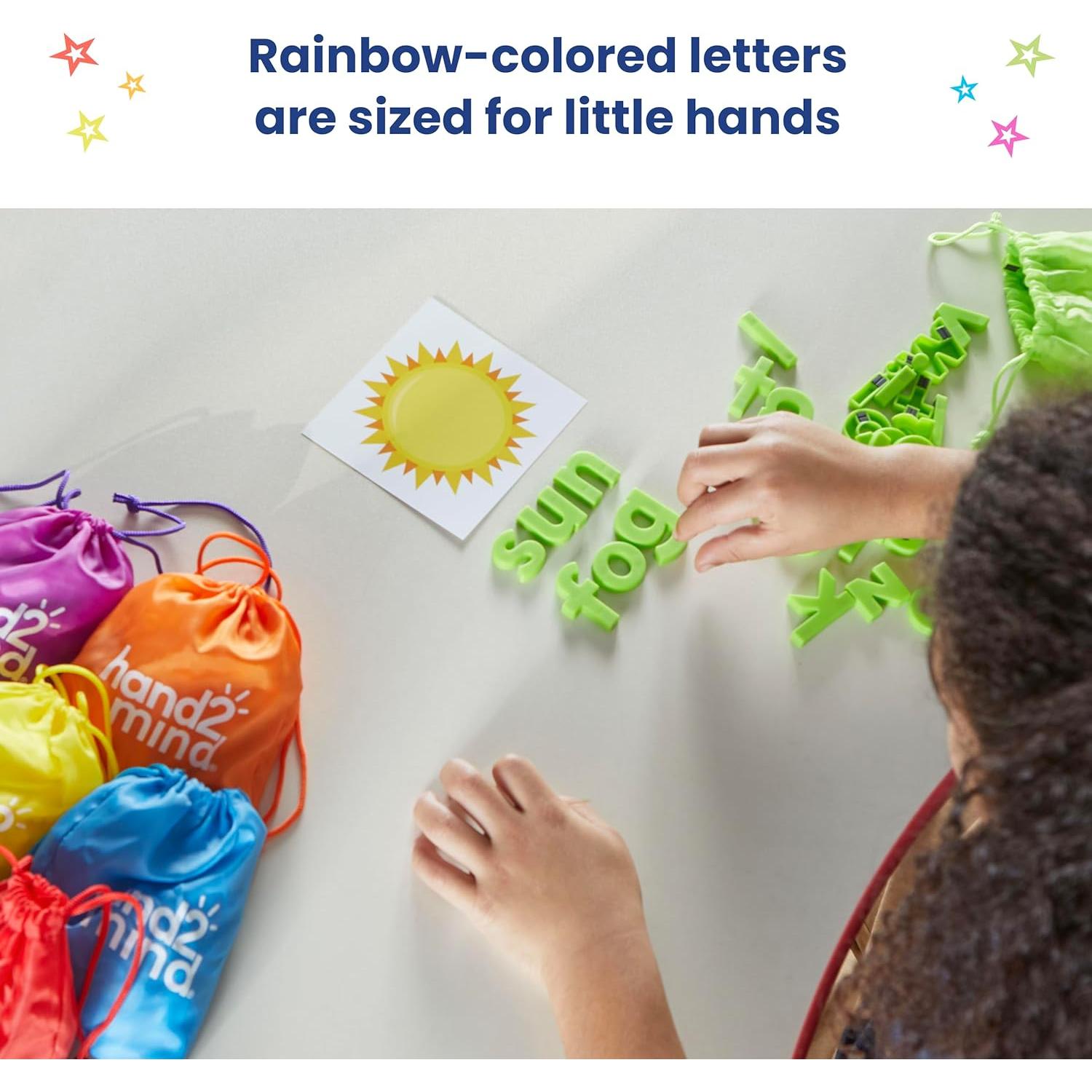 Letras Magnéticas Minúsculas Arcoíris hand2mind - Set 252 Piezas