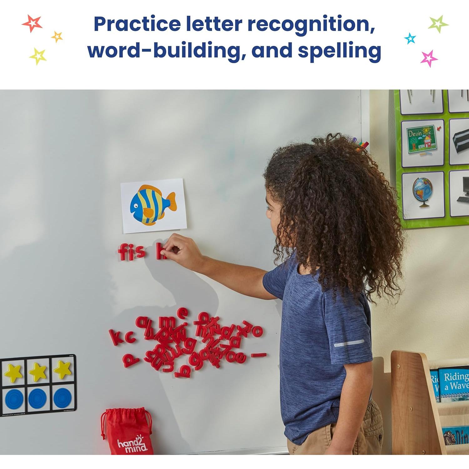 Letras Magnéticas Minúsculas Arcoíris hand2mind - Set 252 Piezas