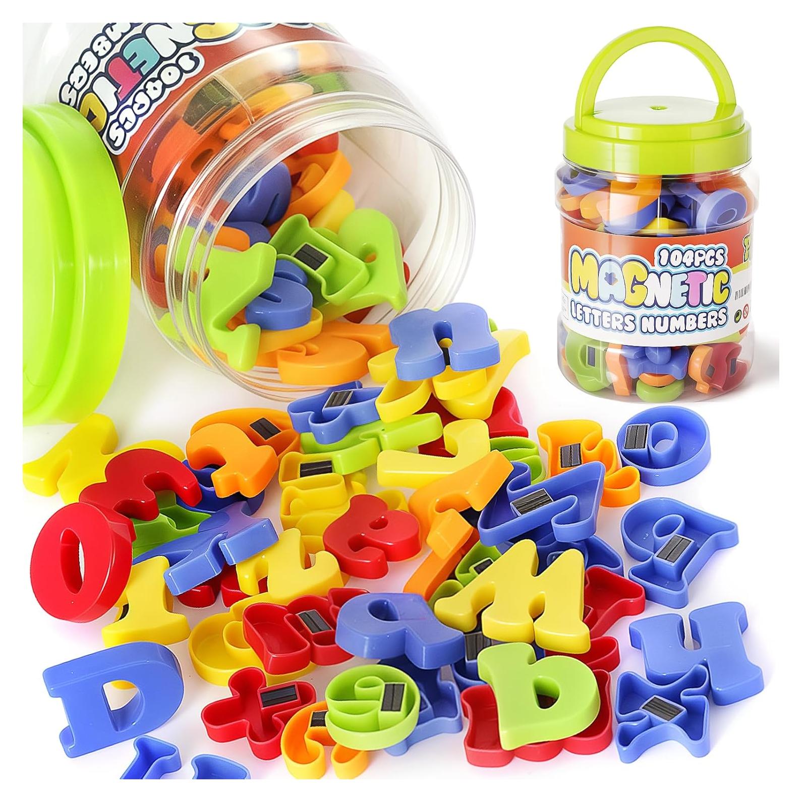 LovesTown 104 Piezas Letras y Números Magnéticos para Niños