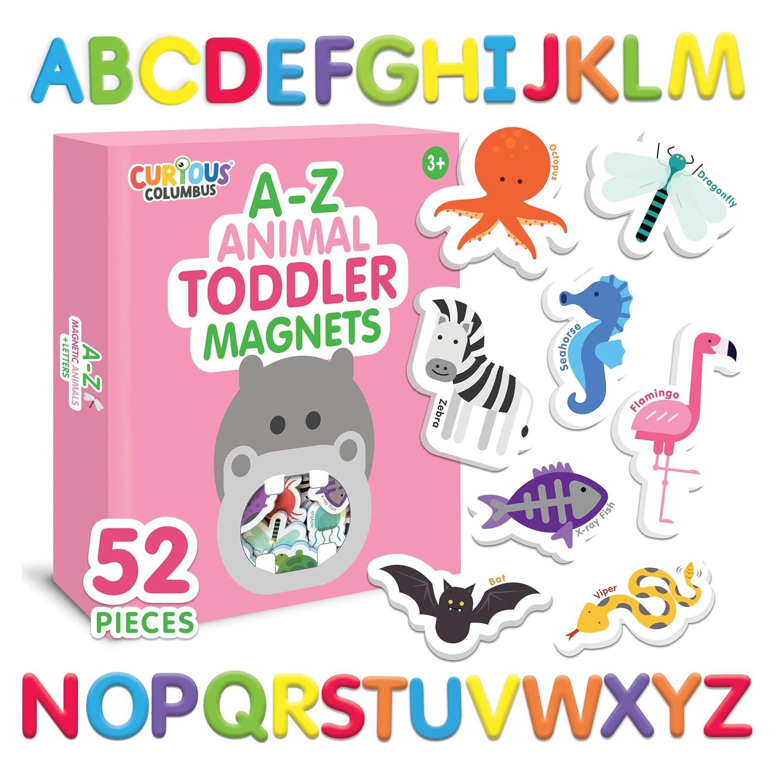 Imanes de Animales y Letras ABC Curious Columbus - 52 Piezas