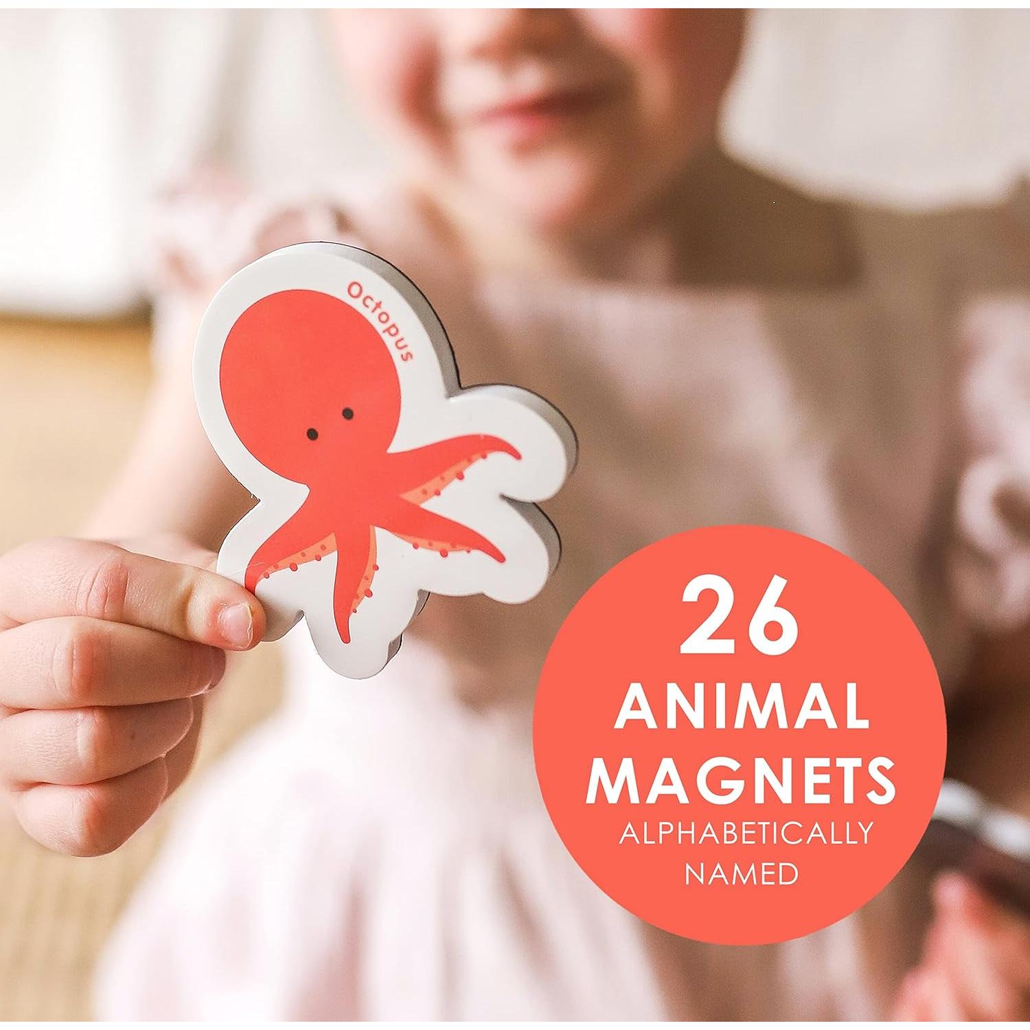 Imanes de Animales y Letras ABC Curious Columbus - 52 Piezas