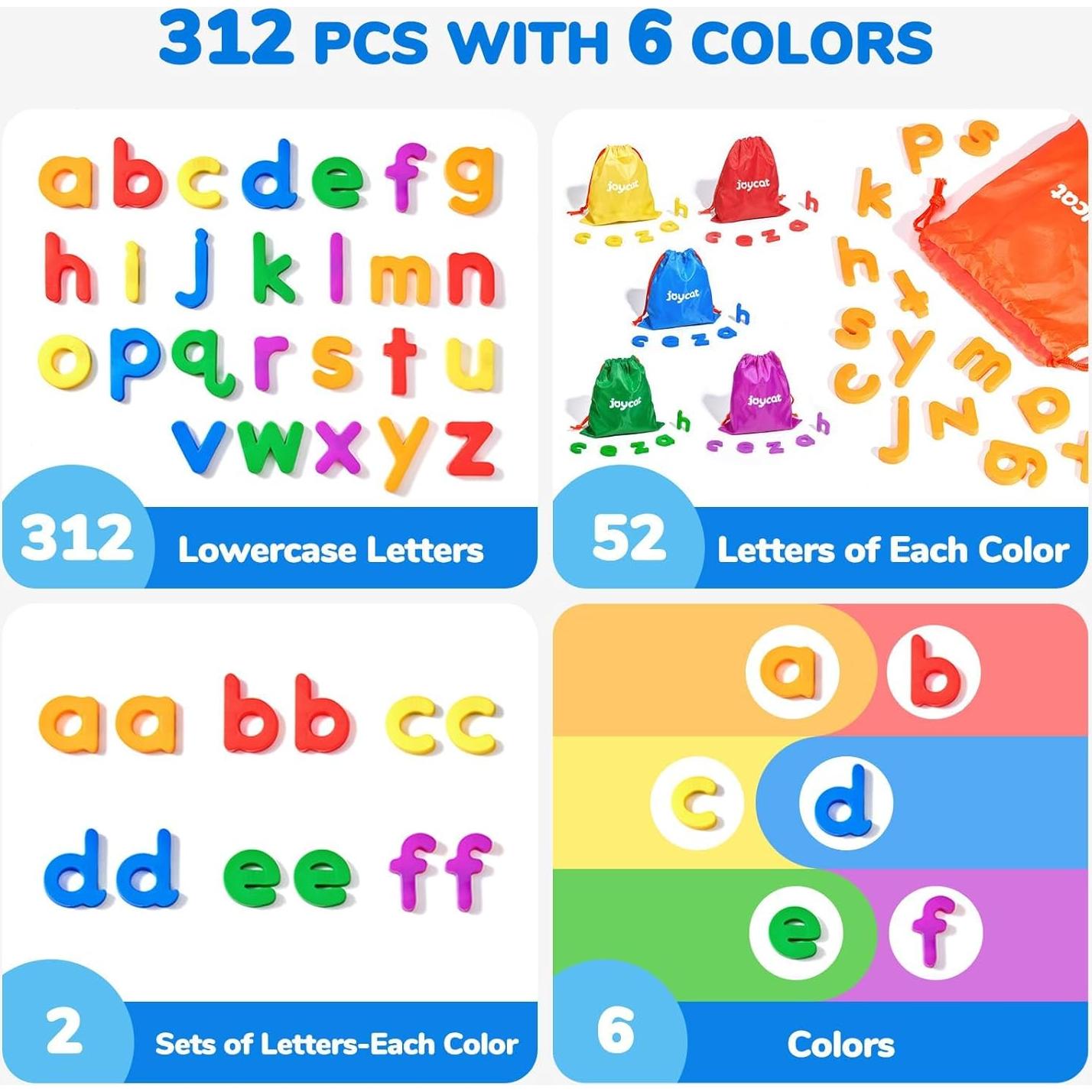 JoyCat Letras Magnéticas 312 Piezas Plástico Educativas