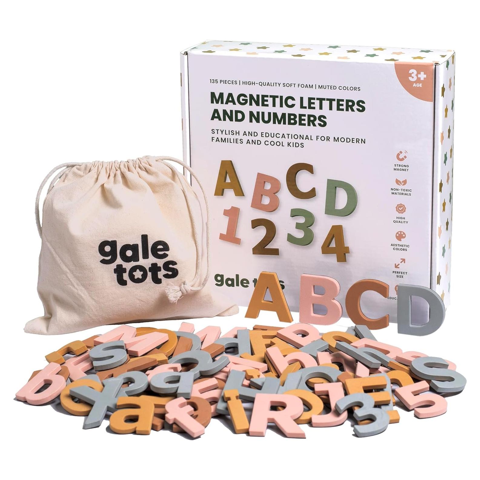 Letras y Números Magnéticos Gale Tots - 135 Piezas de Espuma