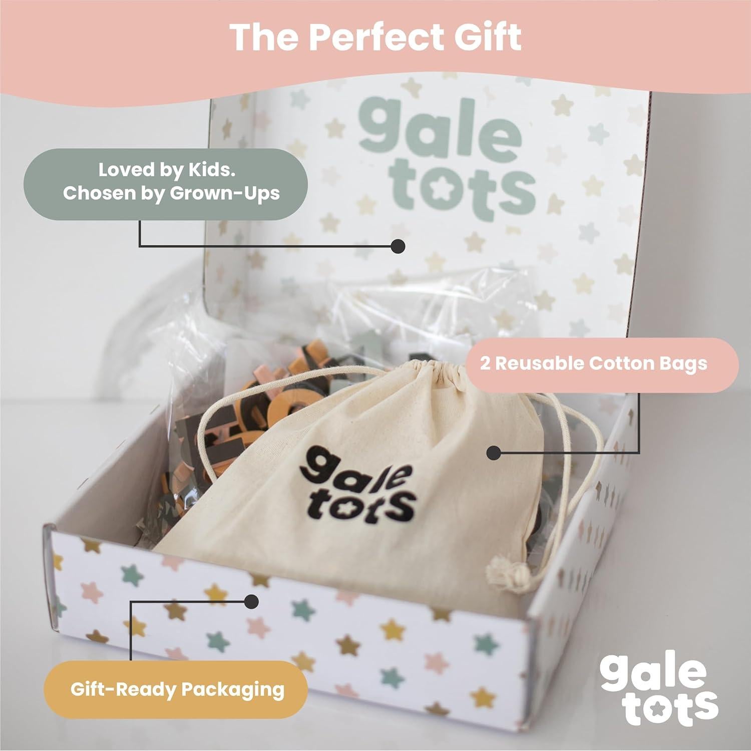 Letras y Números Magnéticos Gale Tots - 135 Piezas de Espuma