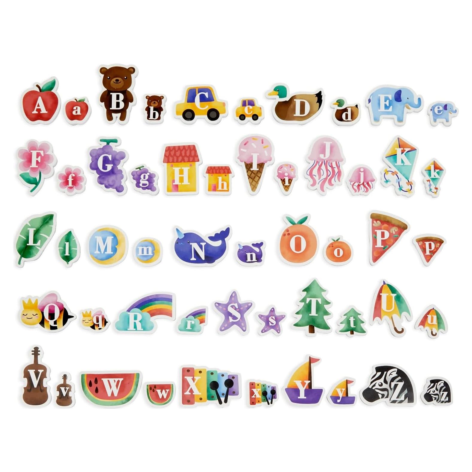 Imanes de Letras del Alfabeto Creaciones Brillantes 52 Piezas