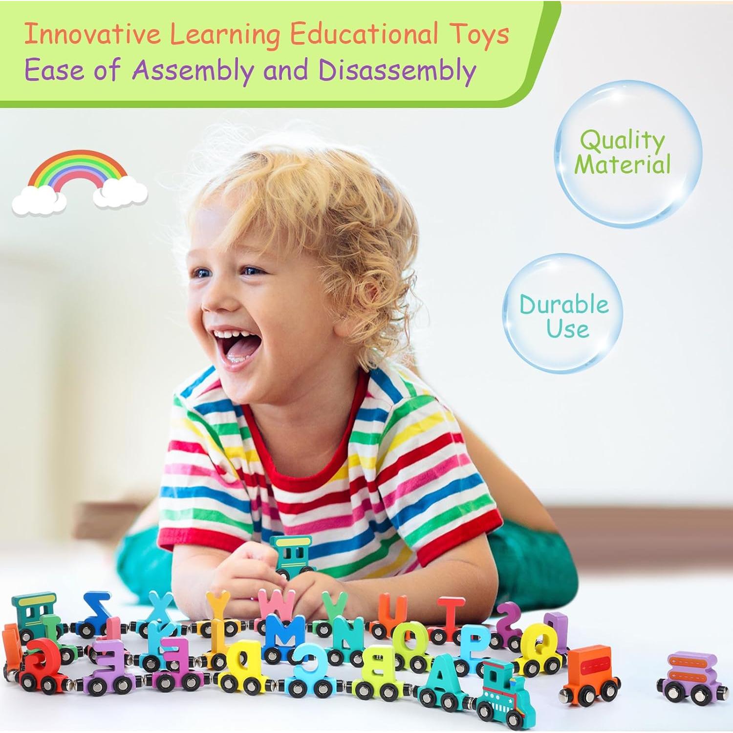 Juego de Trenes Magnéticos de Letras y Números VercanMonth