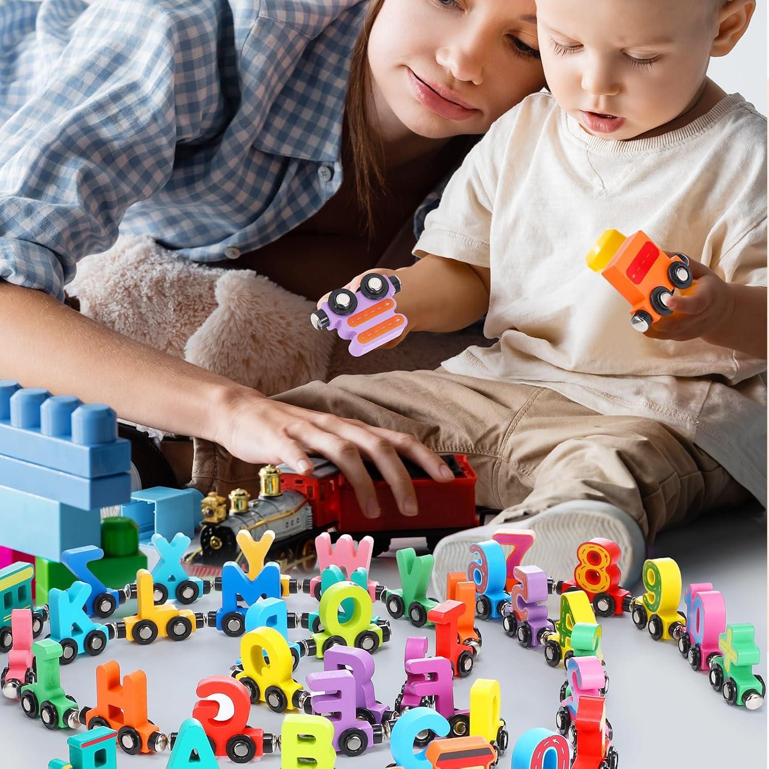 Juego de Trenes Magnéticos de Letras y Números VercanMonth