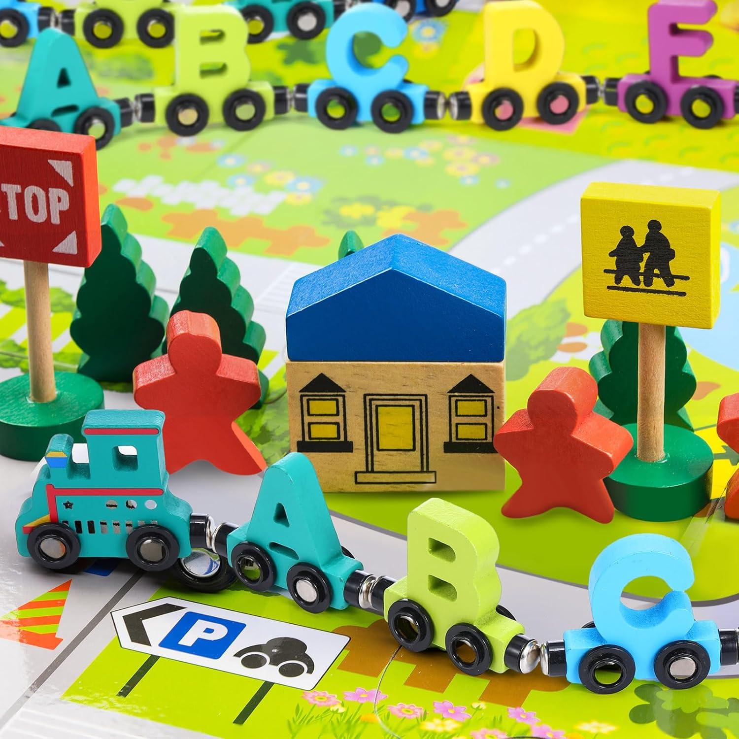 Juego de Trenes Magnéticos de Letras y Números VercanMonth