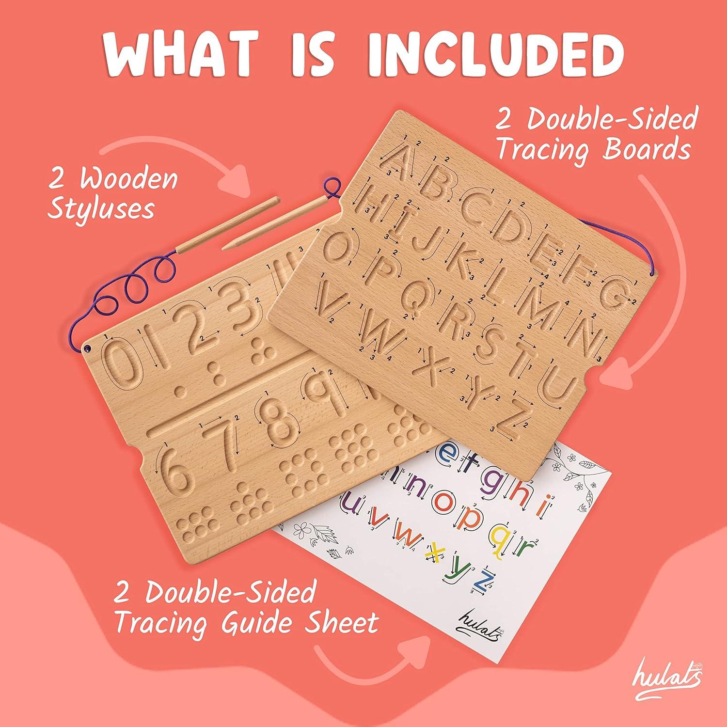 Tableros de Trazado de Letras y Números de Madera Montessori - Owl Village