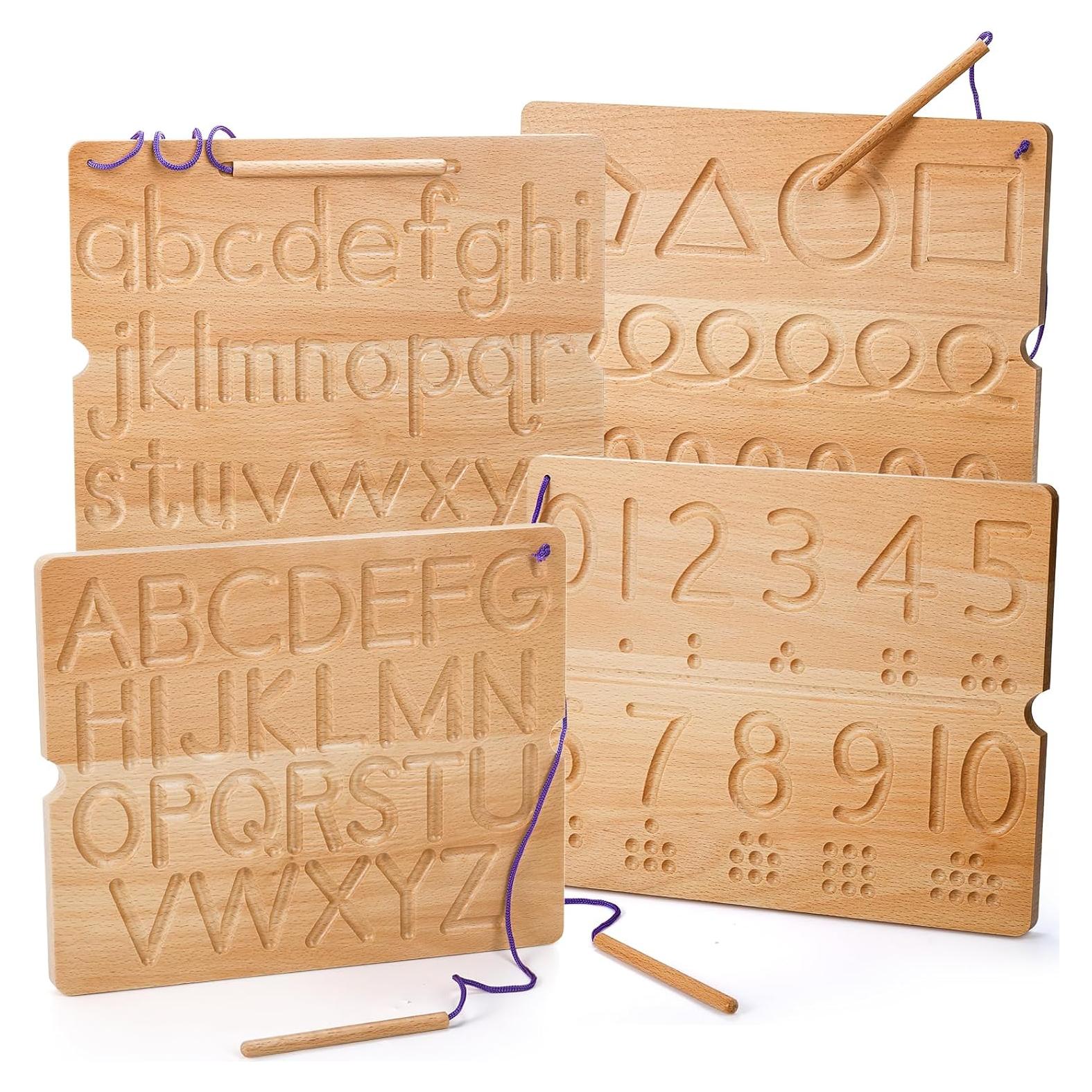 Tablero de Trazado de Letras y Números Suwimut - Madera Montessori