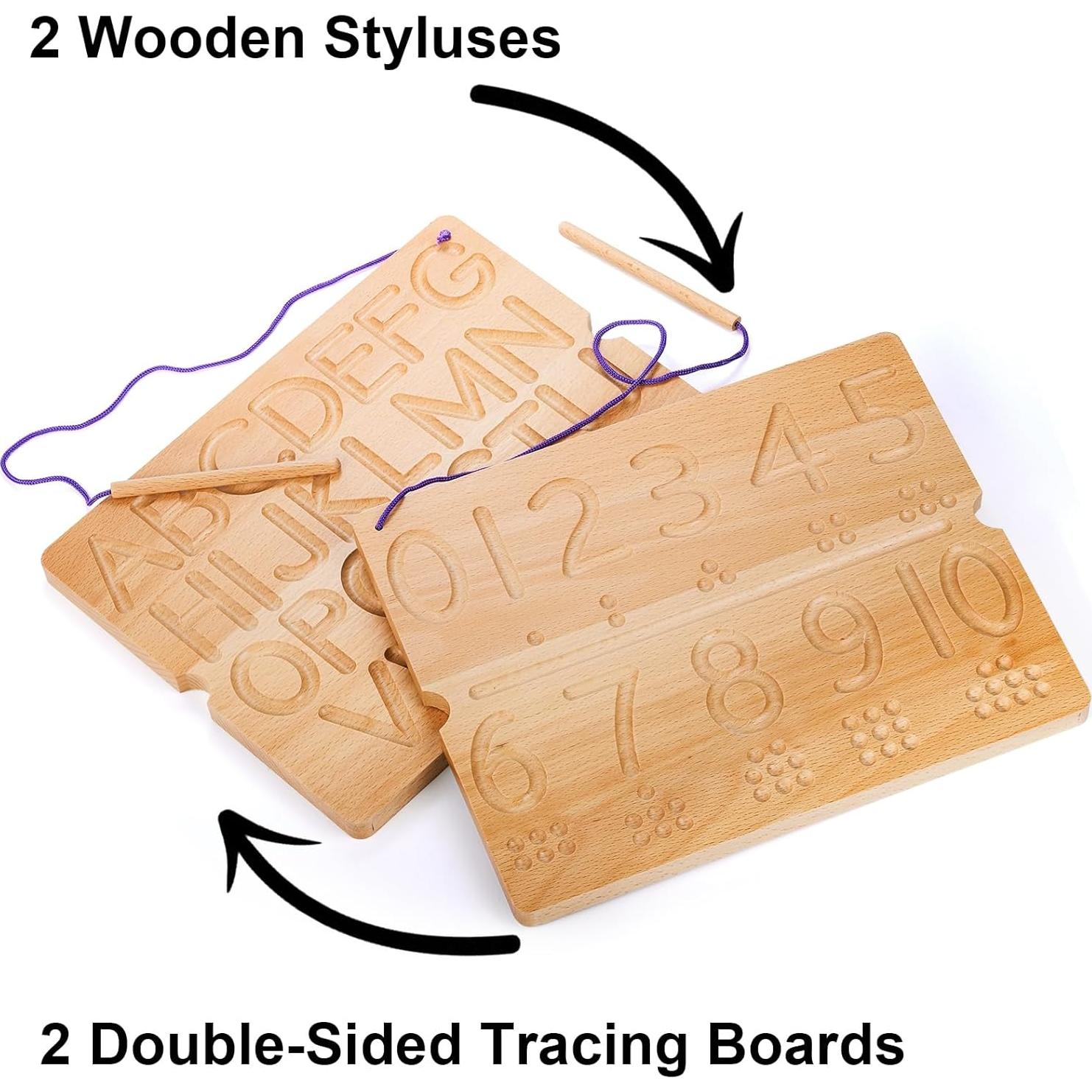Tablero de Trazado de Letras y Números Suwimut - Madera Montessori