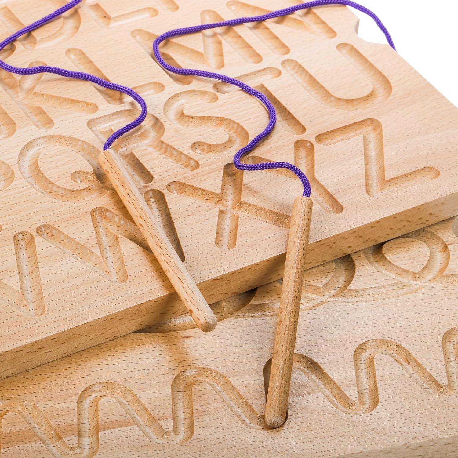 Tablero de Trazado de Letras y Números Suwimut - Madera Montessori