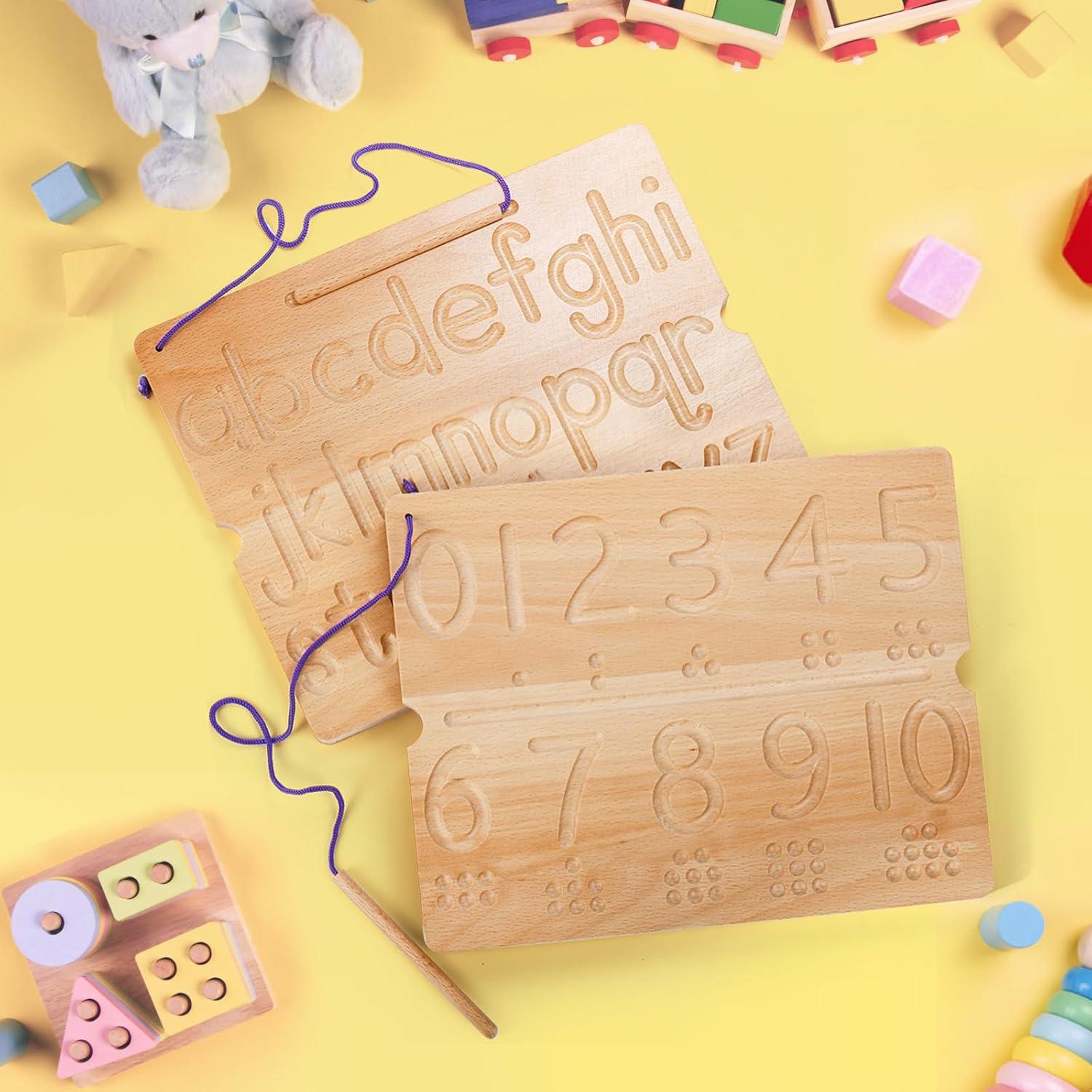 Tablero de Trazado de Letras y Números Suwimut - Madera Montessori