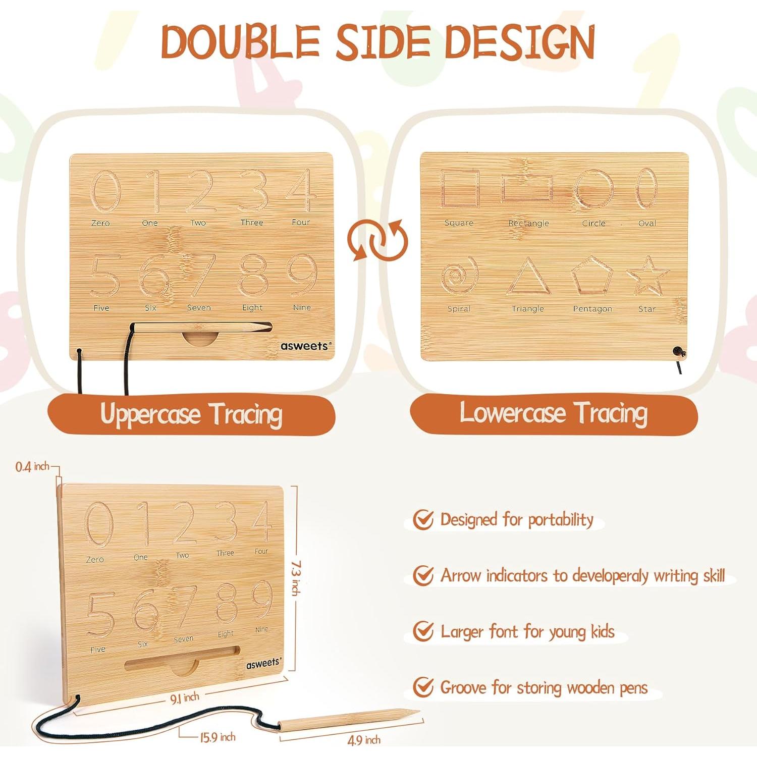 Tablero de Números de Madera Montessori Asweets 23x18.5 cm