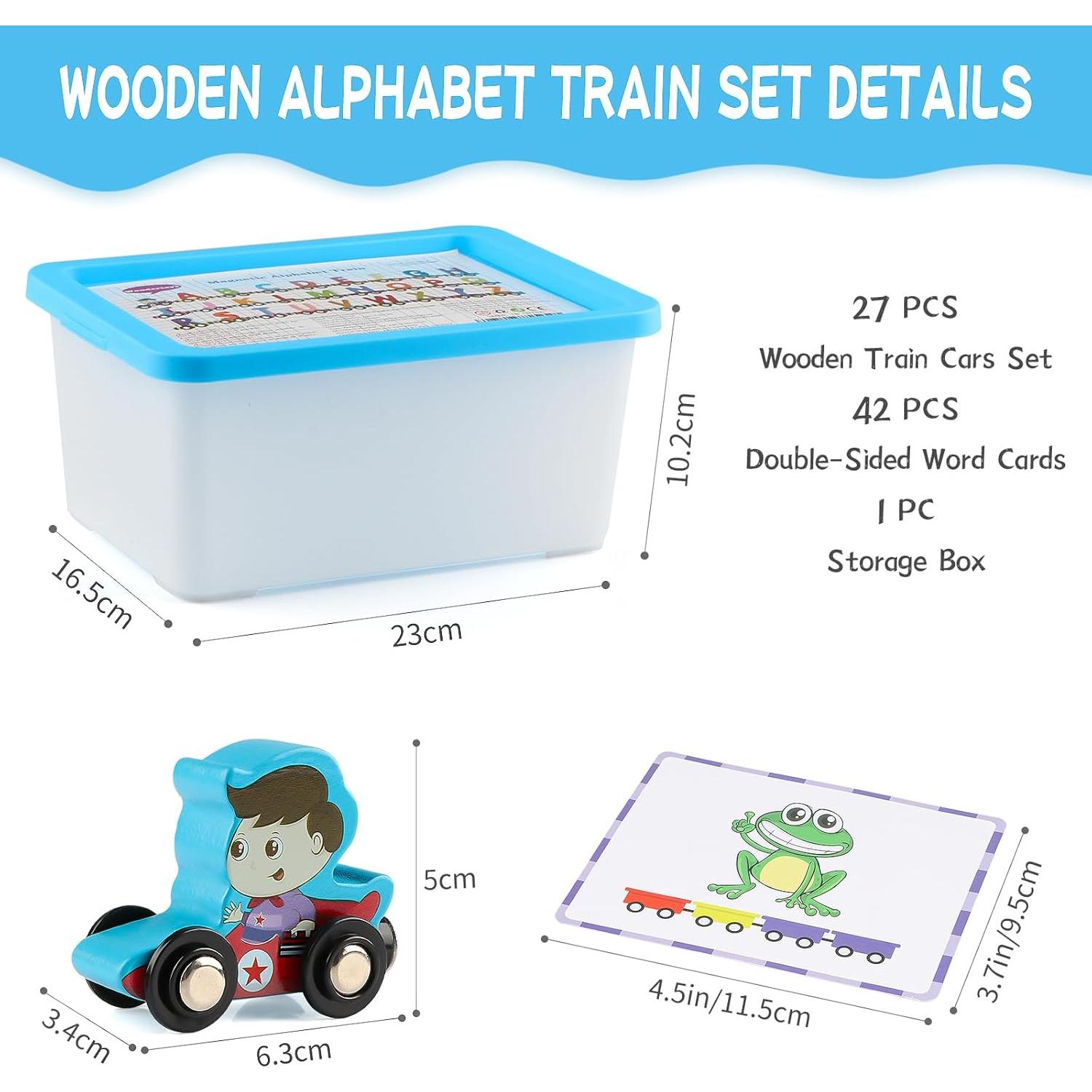 Juguete educativo tren de letras Wondertoys 27 PCS con caja