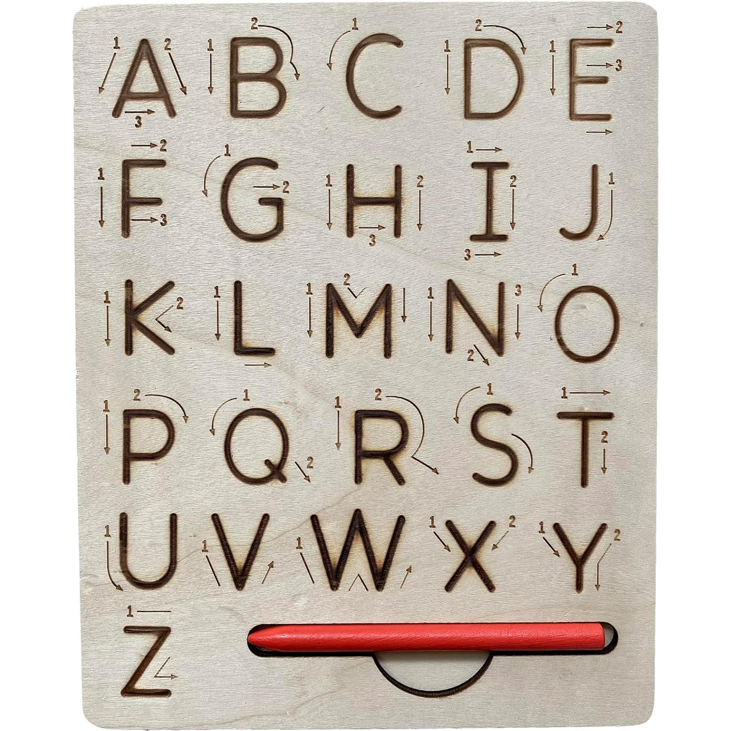 Tablero de Trazado de Letras de Madera hzsshb 22.86x18.03cm