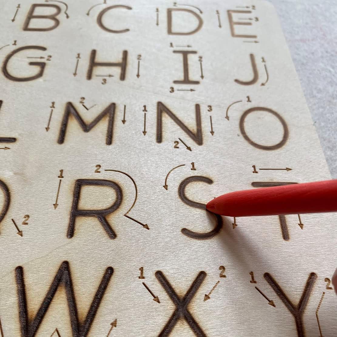 Tablero de Trazado de Letras de Madera hzsshb 22.86x18.03cm