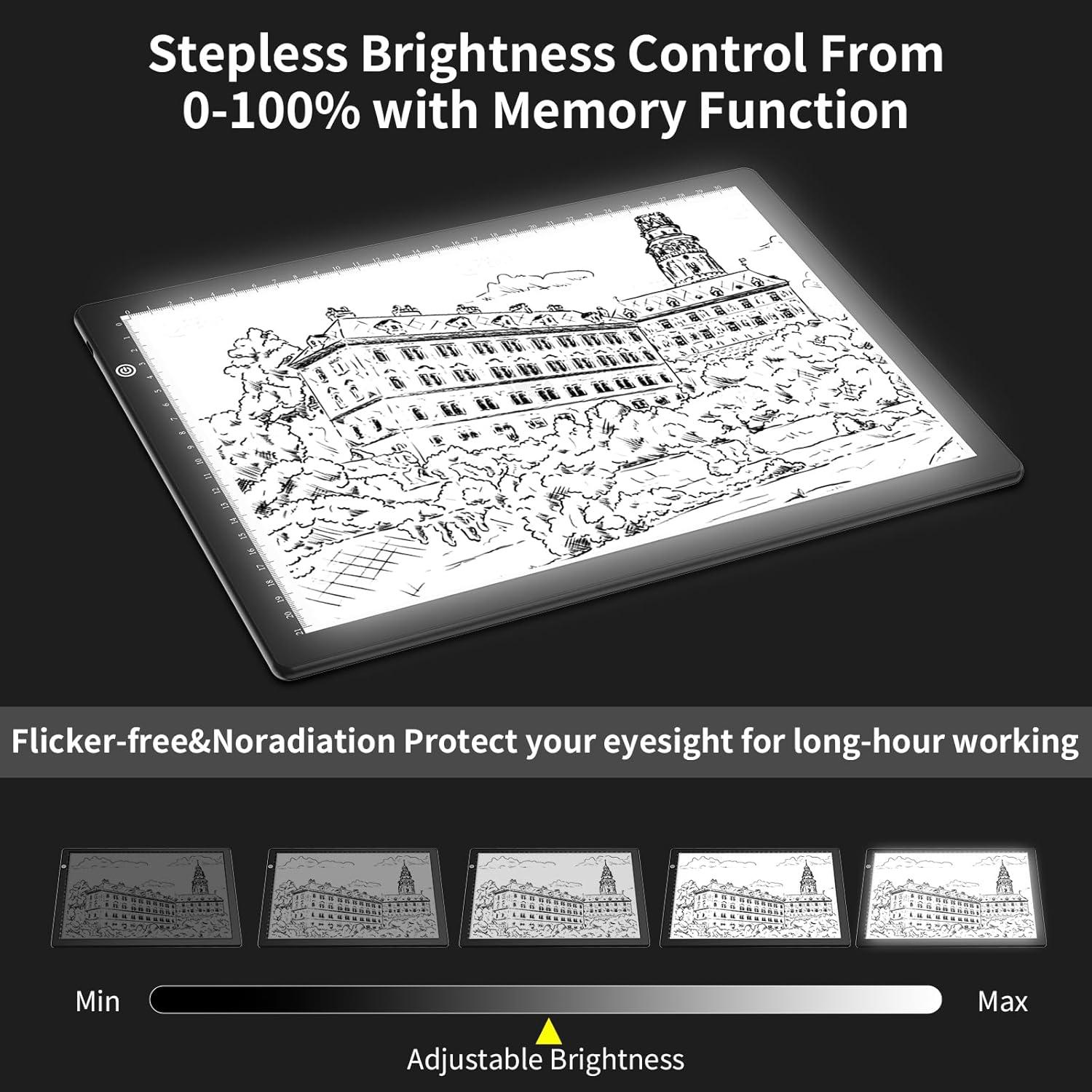 Caja de Luz LED A4 KOBAIBAN con Clips y Brillo Ajustable