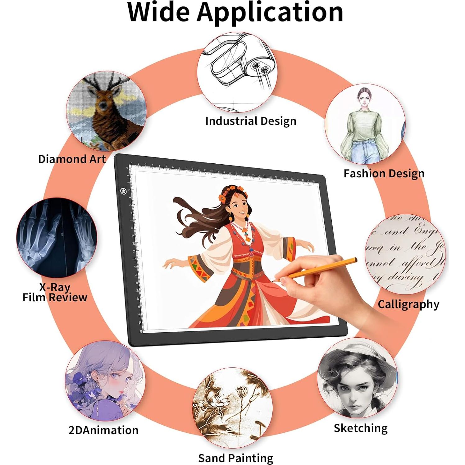 Caja de Luz LED A4 KOBAIBAN con Clips y Brillo Ajustable
