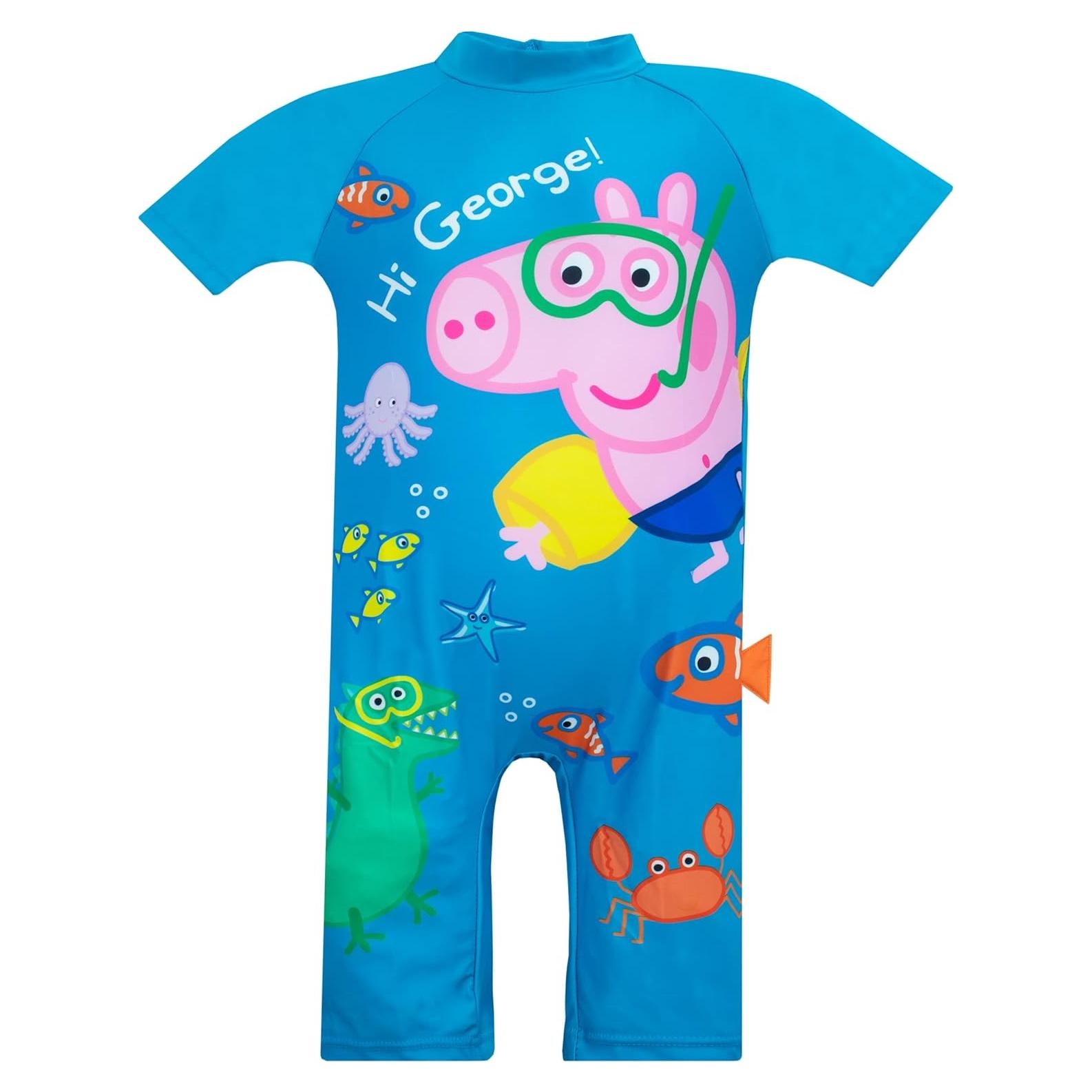 Traje de baño George Pig para niños - Azul con estampado
