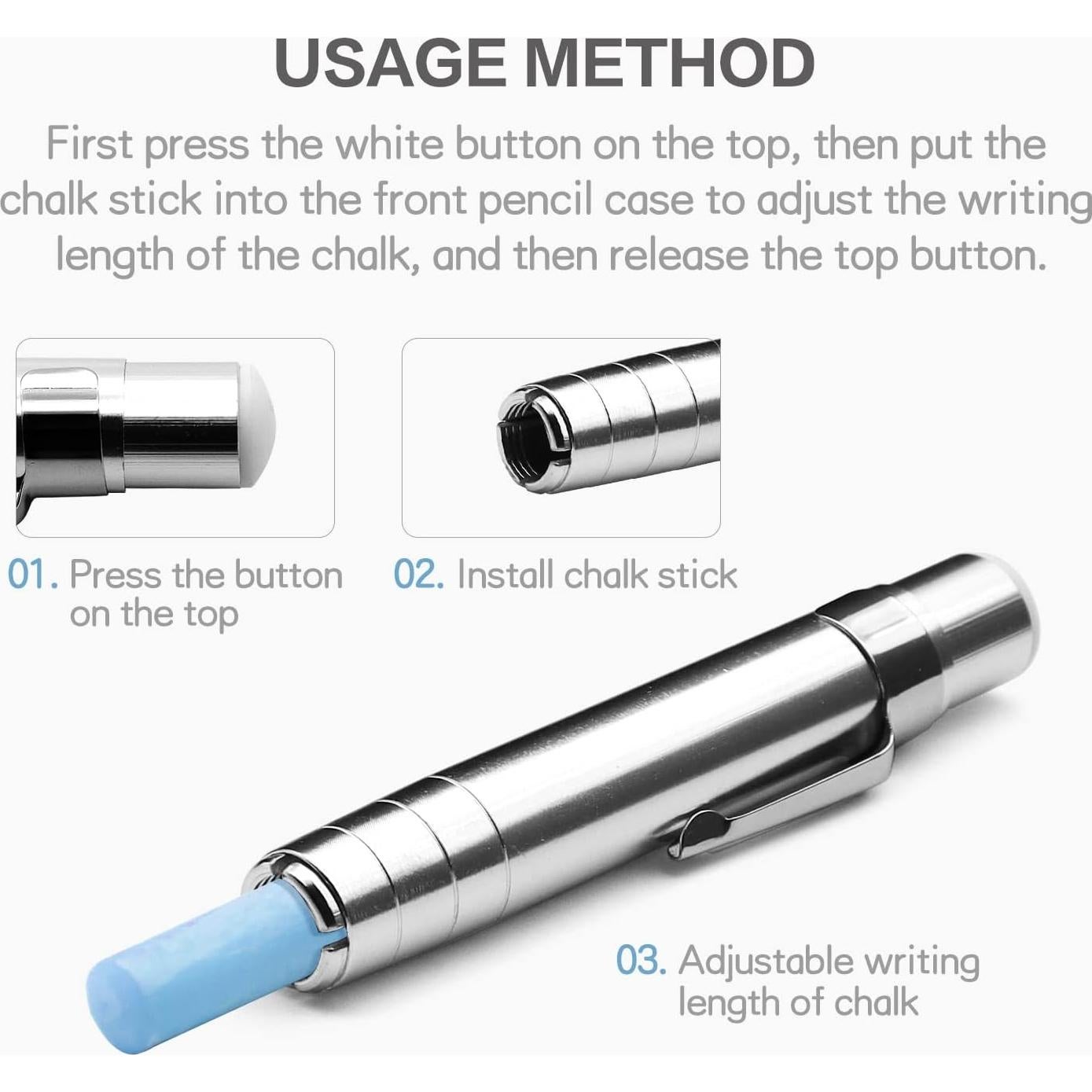 Soportes de Tiza de Aluminio RALIS - 2 Piezas, Plateado
