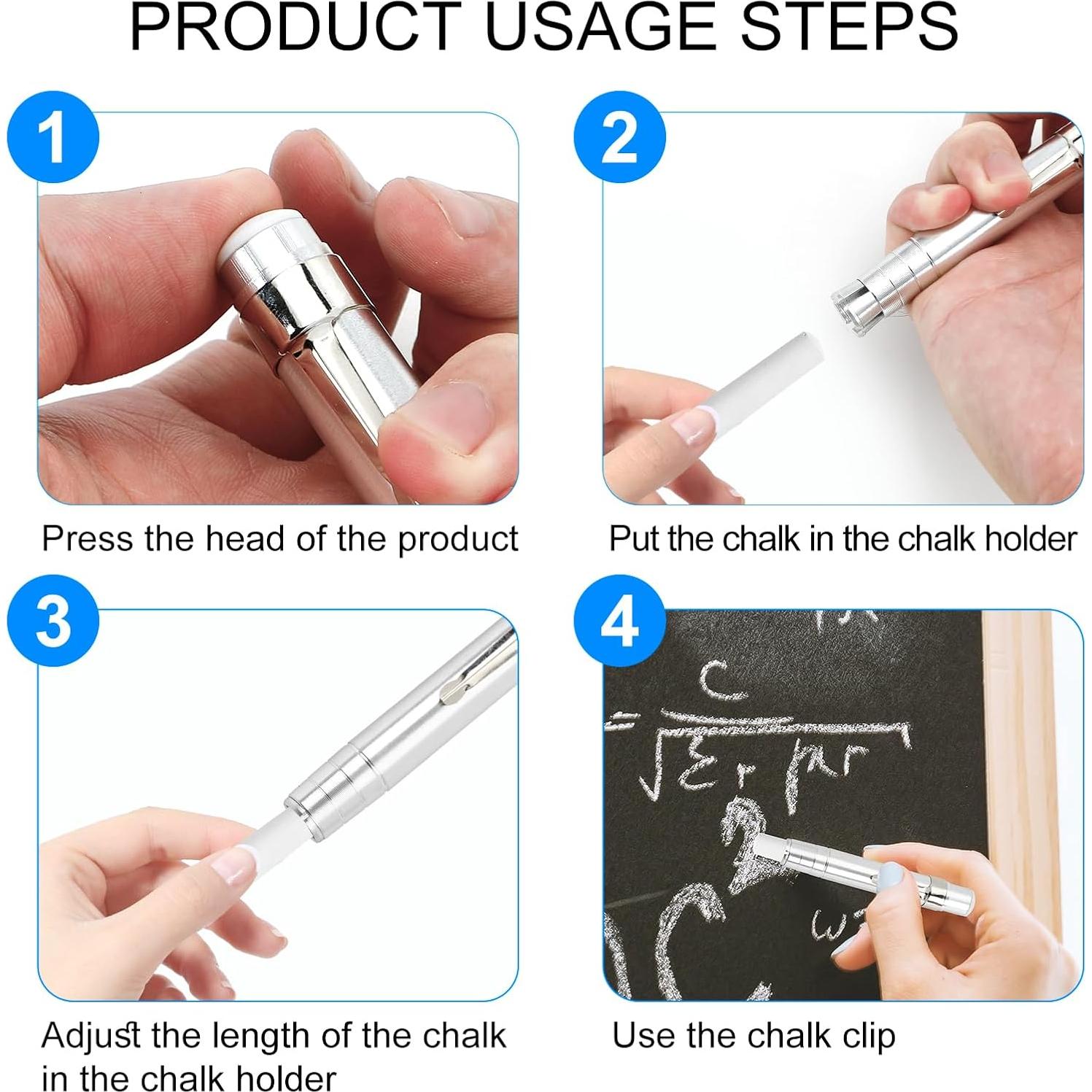 5 Sujetadores de Tiza de Aluminio Siutaga para Pizarra