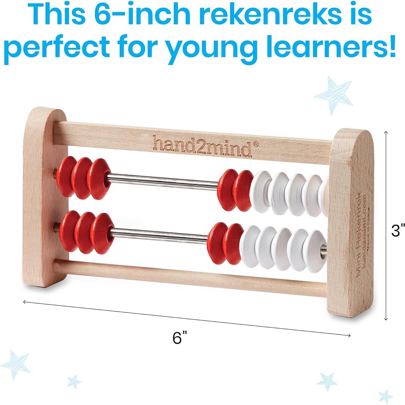 Ábaco Rekenrek hand2mind de 20 cuentas de madera - Juego de 4