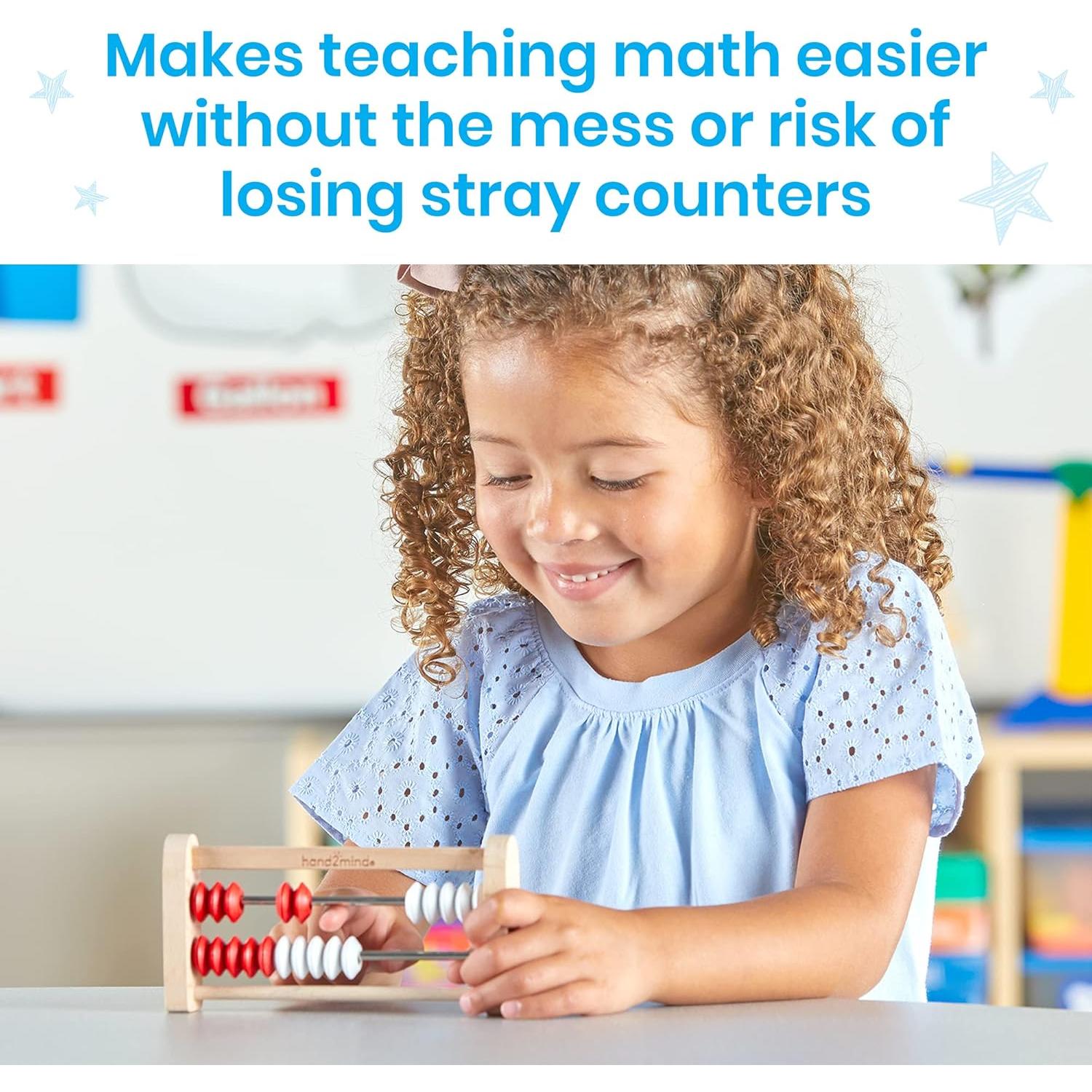 Ábaco Rekenrek hand2mind de 20 cuentas de madera - Juego de 4