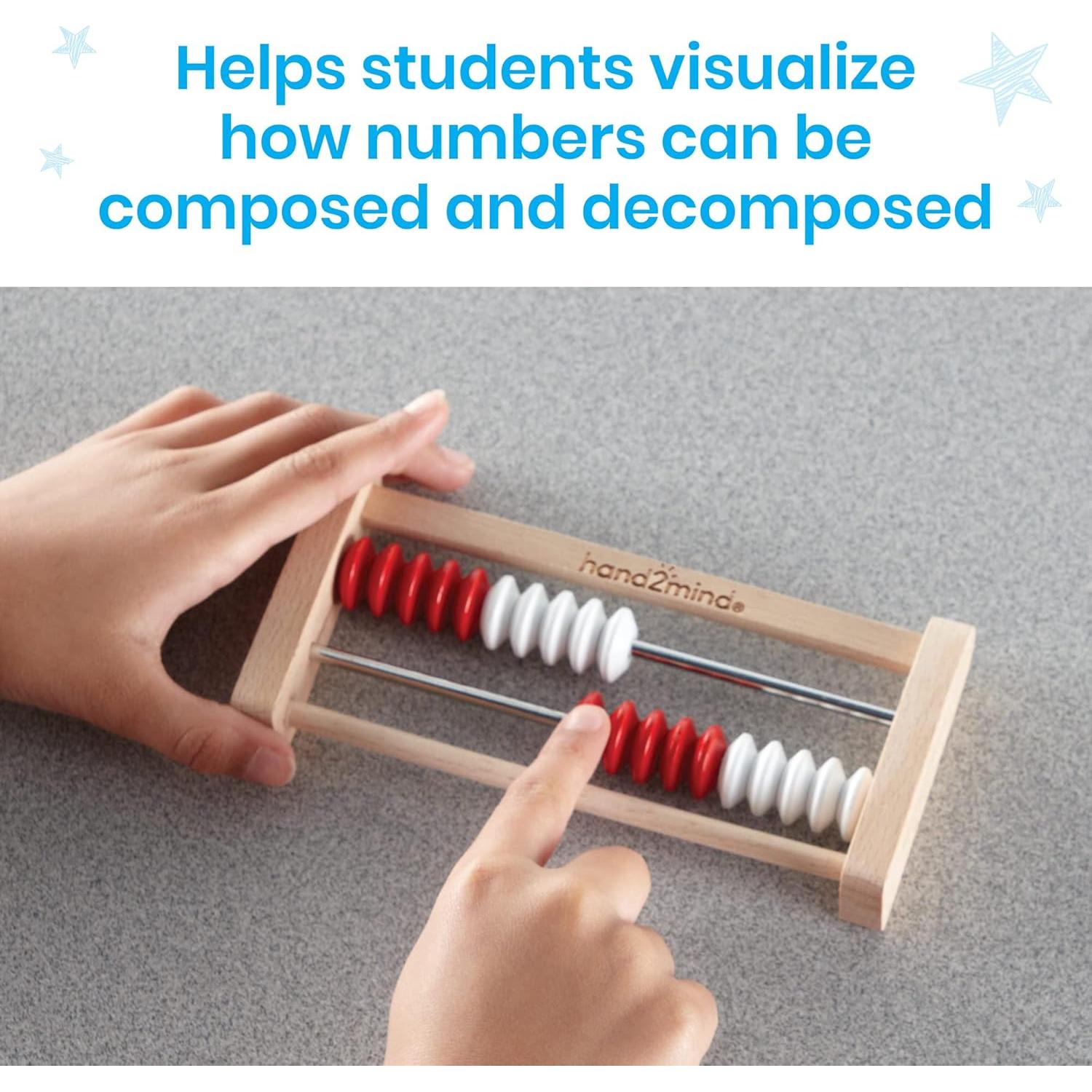Ábaco Rekenrek hand2mind de 20 cuentas de madera - Juego de 4